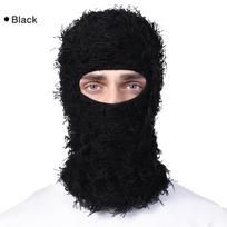 Distressed Balaclava Ski Mask, Shiesty Yeat Airsoft Custom Camo Knitted Face Mask for Men/Women gray