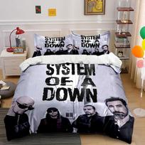 System of a Down Band Theme Bedding Duvet Cover Set Duvet Cover Pillowcases  (1*Duvet Cover 2*Pillowcases, without duvet insert) 135x200cm black