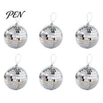 Decorative Mini Disco Balls for Window 6 Pcs Silver Balls, Hanging Mirror Ball Ornaments, Reflective Shiny Decor Wedding Reception Decoration 4cm 6pcs gray