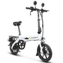 Samebike YINYU14 14  Folding Electric Bike, 350W Motor, 36V 7.8Ah Removable Lithium Battery, Mini E-Bike for Adults, Foldable City Commuter Bicycle balta