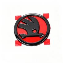 Skoda Black Grille Emblem 90MM & Trunk Badge 80MM, ABS, Multi-Color, Single Piece for Skoda Models djsg55 80MM raudona