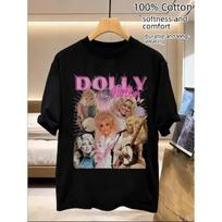 Dolly Parton Retro Country Muzikos Marškinėliai Su Klasikiniu Raštu Ir „BIOLOGY“ Logotipu. Patogūs unisex trumparankoviai marškinėliai (dydžiai S-3XL). Mašina 5XL juoda