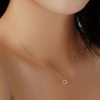 14K Shiny Cubic Ring Necklace Yellow gold brown