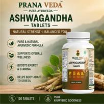 Ashwagandha Tablets 120 Count | Pure Ayurvedic Herbal Supplement for Energy, Stress Relief & Overall Wellness | Natural Daily Vitality Support fo