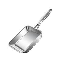 Nerūdijančio plieno Tamagoyaki keptuvė Nonstick Stačiakampė kiaušinių keptuvė Atspari korozijai Plokščiadugnė sumuštinių keptuvė Pusryčiai gray