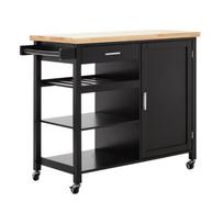 Iš kaučiukmedžio masyvo virtuvės sala ant ratukų 48x105 cm Frankfurt – Premier Housewares
