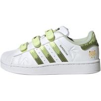 Adidas Originals Superstar 2 Comfortable Versatile Durable Low-Top Kids Skate Shoes Kids Sneakers White Green JS2474 28 white