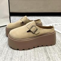Retro baotou half-drag women's outer wear 2025 spring and autumn new Korean version of versatile lazy thick-bottomed muffin baotou slippers 35 ruda