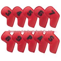 Oil Edge PU Golf Iron Head Protective Cover raudona