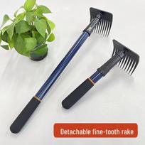 Nuimamas tankus sodo grėblys lapams, žolei ir vazoniniams augalams Detachable Short Handle Dense-Tooth Rake black