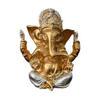 1 Exquisite Indian Ganesha Golden Statue Ornament, a Good Item for Blessing and Good Fortune in the Home, Indian Art Style Decoration brown