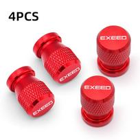 Car Wheel Tire Valve Caps Tyre Stem Covers Airdust Waterproof logo Valve Cap For Chery Exeed TX TXL VX LX Car Accessories raudona