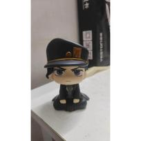 Cute Q Version Jotaro Kujo Figure, Jojo's Bizarre Adventure Pvc Collectible Statue, Anime Model Toy Desktop Decor Gift 10cm gray