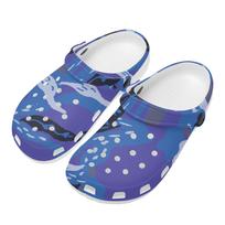 Unisex Soft Printed EVA Clogs Ventilated Breathable Slip On Casual Shoes Soft Sole Lightweight Summer Sandals Daily Leisure Wear 36 balta