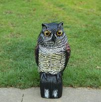 Garden Owl Repeller With Head Movement Plastic Animal Deterrent For Garden And Lawn black
