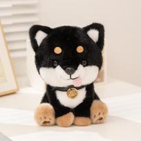 22cm Cartoon Soft Shiba Inu Plush Doll Standing Sitting Yellow Black Dog Animal Stuffed Toy Home Decoration Gift For Children about 20-22cm black