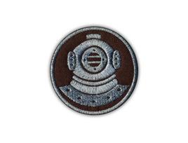 Patchion Diver (brown-silver) - Iron-on / Heat Seal Backing - Embroidered Patch/Badge/Emblem