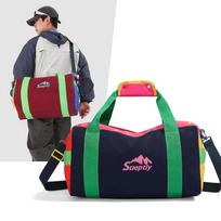 Schoolbag: Mountain Style Dopamine-Tone Sports Unisex Fitness Crossbody Bag Couples Outdoor Camping Luggage Bag mėlyna