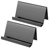 2pcs Stainless Business Card Holder Open Desktop Card Display Tray for Desk Room Use One Size juoda
