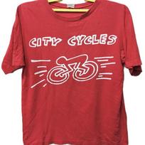 Vintage 80s KEITH HARING City Cycles Pop Art t Shirt and kids shirt size L 100 brown