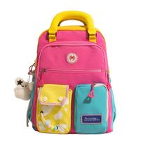Schoolbag new dopamine backpack girls large capacity contrasting color leisure travel lightweight backpack junior high school student schoolbag Single package rožinė raudona spalva