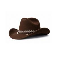 Patterned Hatband Suede Cowboy Hat Wide Curved Brim Cowgirl Hat Wide Brim Cowboy Hat  Women and Men rožinė