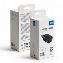 Phone charger Blue Star Nano GaN 2x USB C + USB A QC4.0 PD 3A 65W VT-335 black