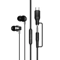 Hoco Wired earphones with microphone Jack 3.5 mm/ USB C M119A black