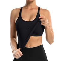 Breathable And Shock-absorbing Sports Bra With Chest Cushion And Herringbone Thread Top For External Wear XL geltona