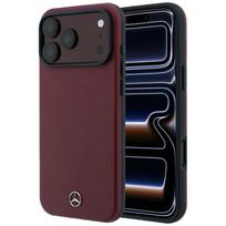 Mercedes Etui Leather Semi Wrap Iconic Line MagSafe for iPhone 18 Pro Max / 17 Pro Max burgundy