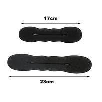 2Pcs Magic Sponge Clip Foam Donut Hair Styling Bun Curler Tool Maker Ring Twist black