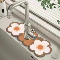 Kranų Drenažo Padėklas Retro Savaime nusausinantis Virtuvės Stalviršio Drenažo Kilimėlis Diatomito Purvo Nuvalomas Neslystantis Kilimėlis Absorbentus Indų Džiovinimo Kilimėlis 1pc gray