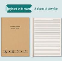 Beginner Music Score & Practice Book with Large Spacing and Music Theory Notes beige