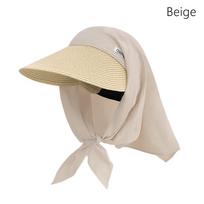 Fashion Retro Headscarf Hat Quick Drying Sweet Loli Peaked Cap UV Protection Lace-up Baseball Cap for Women Spring and Summer smėlis