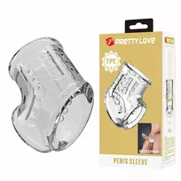 Pretty Love Short Transparent Anatomical Sleeve TPE Waterproof