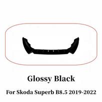 For Skoda Superb B8.5 2019-2022 Car Front Bumper Splitter Lip Chin Spoiler Body Kit Protector Guard Exterior Accessories Glossy Black black