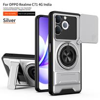 For Realme Note 70 dėklas Realme Note 70T dangtelis Telefono dėklas Magsafe magnetinis sulankstomas laikiklis Karinis šarvas Kameros apsauginis dangtelis realme Note 70 gray