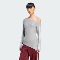 Adidas Originals T Shirts Women's Asymmetrical Collar Other S gray