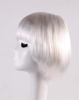 Synthetic Short BOB Full Wig Multiple Colors Cosplay Halloween Party Short Hair Solid Color Wigs (WHITE,One Size) gray