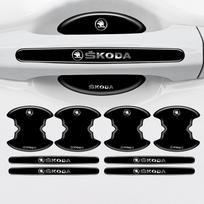 4/8 vnt./rinkinys Automobilio rankenėlės Atspari įbrėžimams apsauginė plėvelė Durų lipdukai Skoda Fabia 1 Octavia A7 A4 RS Superb Rapid Yeti Karoq fsvr64 gray