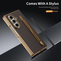 For Samsung Z Fold 8 Ultra 7/6 Matte Kevlar Texture Phone Case with Stylus - Back Cover Front Bumper Protection with Glass Film Case+Screen Protectors&For Z Fold 8 Ultra