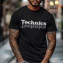 Technics T Shirt Dj Turntable Music House Techno Electronic Hip Hop Summer T-Shirt Casual Stree XXL black