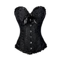 Moteriškas seksualus nėriniuotas suvarstomas gėlėtas su kaulais korsetas virš krūtinės kūno formuotojas Bustier apatinis trikotažas Bodyshaper viršus Korsetai Viršus S balta
