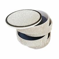 Rotatable Rotating Jewelry Storage Box Sparkling Bracelet Display Case  Cosmetic Storage Style 1 gray