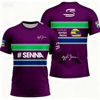 2025 m. naujas Ayrton Senna Nr.12 lenktyninis automobilis 3D spausdintas vasarinis sportinis laisvalaikio kvėpuojantis vyriškas ir moteriškas trumpomis rankovėmis marškinėlis XXS blue