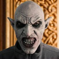 Nosferatu kaukė Pilka vampyro kaukė Helovino vampyro dantys Latekso kaukė Suaugusiųjų viena dydžio Latekso kostiumo kaukė beige