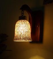 Rankų darbo šišos medžio sieninis šviestuvas Stilingas žuvies dizainas Rankų darbo skaldytas stiklas E27 lemputės laikiklis(Lemputė nepridėta Diwali dekoras
