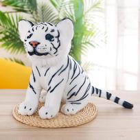 Mielas simuliacinis tigro pliušinis žaislas Sibiro tigras didelė lėlė vaikiška pagalvėlė lėlė zoologijos sodo dovana 20cm（0.15kg） gray