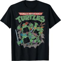 Teenage Mutant Ninja Turtles Distressed Poster T-Shirt S įvairiaspalvis