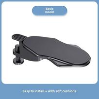 Computer Desk Arm Rest Pad Foldable Ergonomic Wrist Rest Support for Keyboard Armrest Extender Rotating Mouse Pad Holder Rack gray